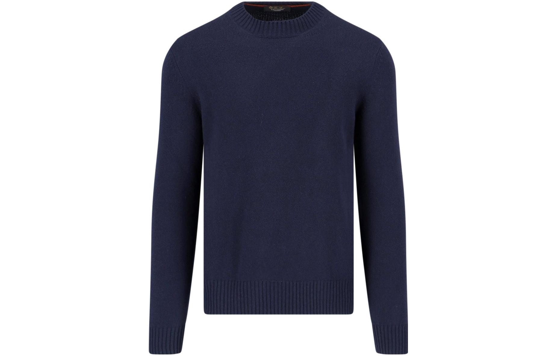 Order Suéter de Punto Azul Loro Piana Slim Fit Cuello Redondo. FAM9384-W000