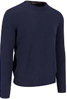 Shop Loro Piana 藍色修身圓領針織毛衣 FAM9384-W000