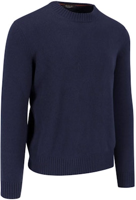Suéter de Punto Azul Loro Piana Slim Fit Cuello Redondo. FAM9384-W000 Shop Suéter de Punto Azul Loro Piana Slim Fit Cuello Redondo. FAM9384-W000