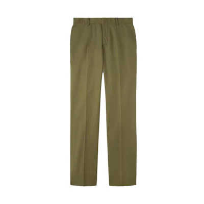 Loro Piana Green Solid Color Zip Straight Casual Pants FAO0445-5715