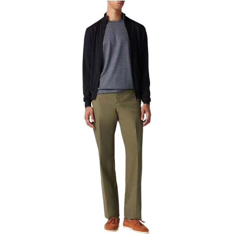 Shop Loro Piana Pantalones Casuales Verdes con Cremallera y Corte Recto. FAO0445-5715
