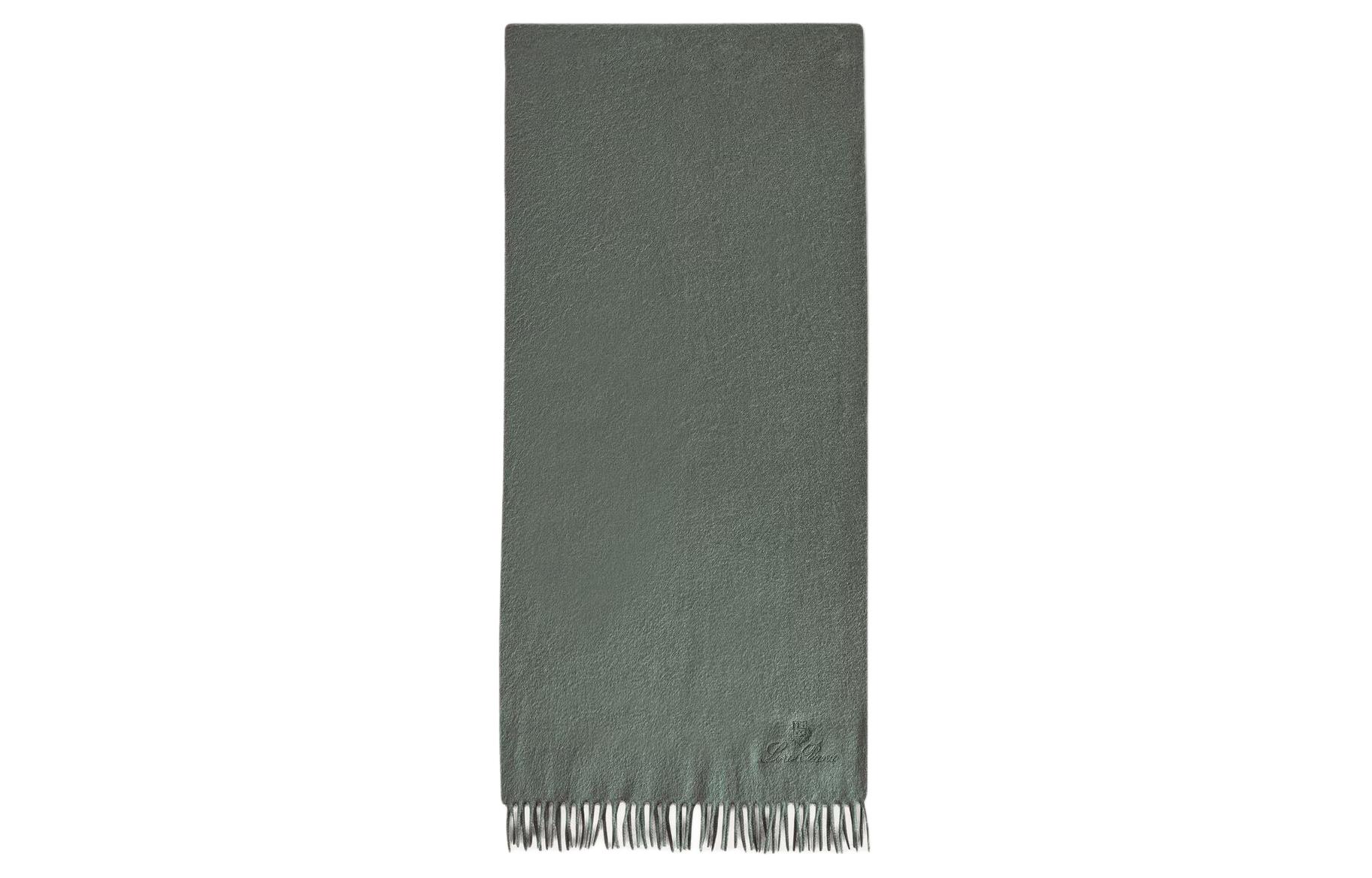 Loro Piana  Logo Design Cashmere Scarf Grey Green FAN44105K01
