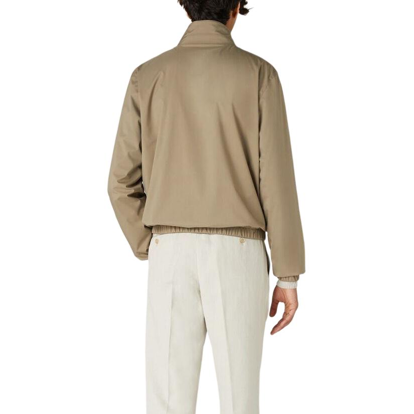 Sizing ロロピアーナ リバーシブル カーキジャケット スタンドカラー ジッパーポケット付き FAF8466-B39K