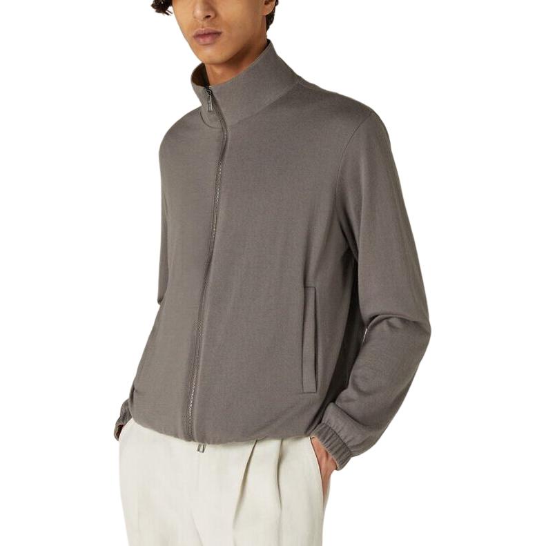 Cheap ロロピアーナ リバーシブル カーキジャケット スタンドカラー ジッパーポケット付き FAF8466-B39K