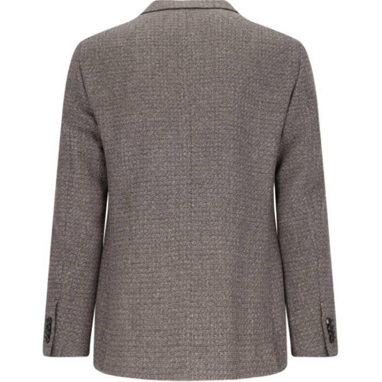 Lookbook ロロピアーナ スリムフィット シングルブレスト グレーブレザージャケット FAO6526-F6FC