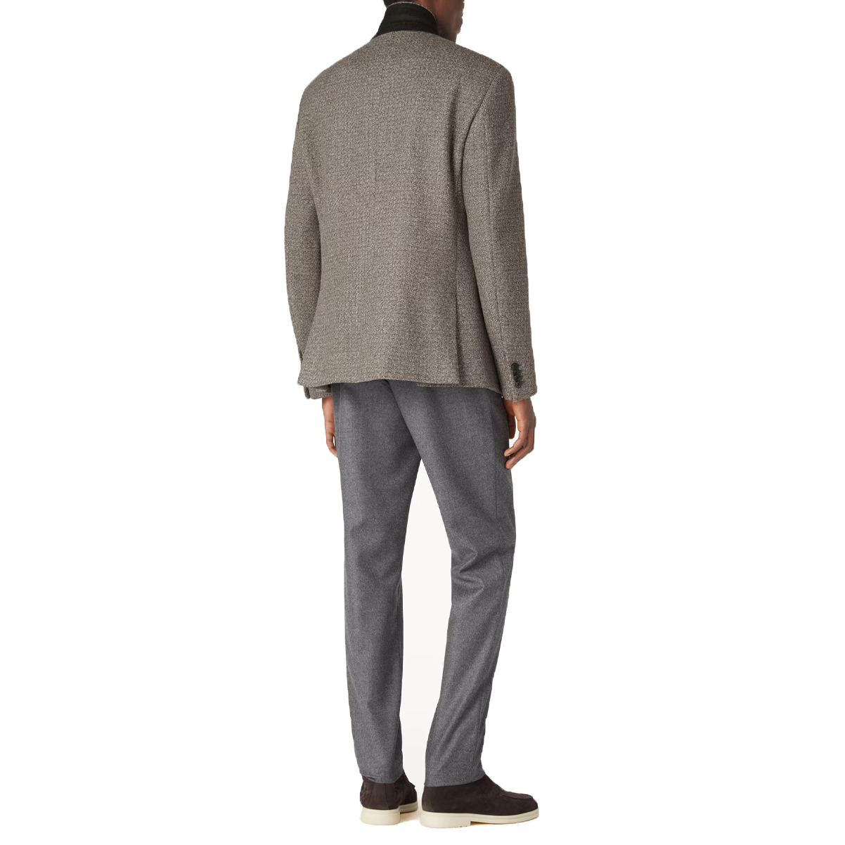 Purchase ロロピアーナ スリムフィット シングルブレスト グレーブレザージャケット FAO6526-F6FC