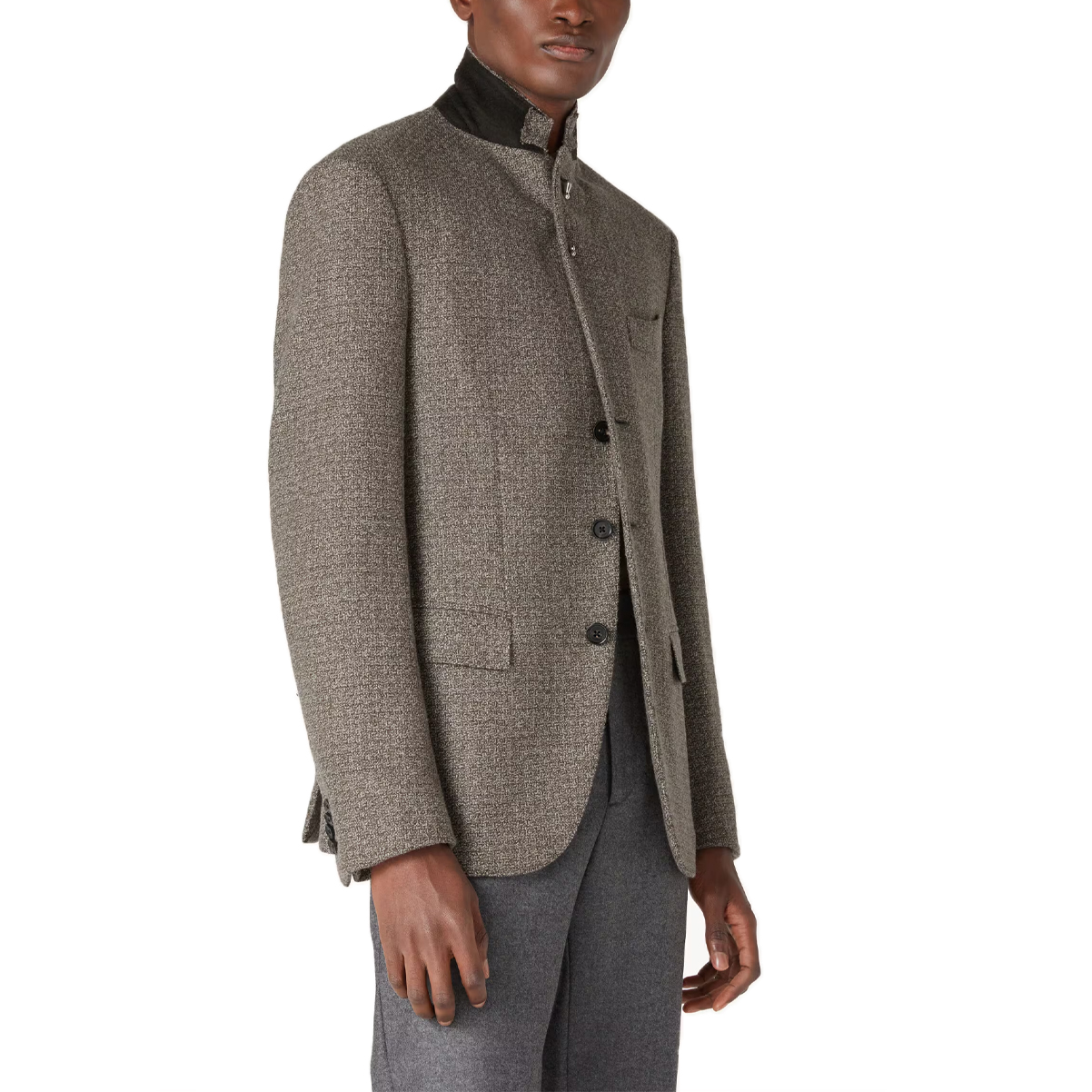 Details for ロロピアーナ スリムフィット シングルブレスト グレーブレザージャケット FAO6526-F6FC