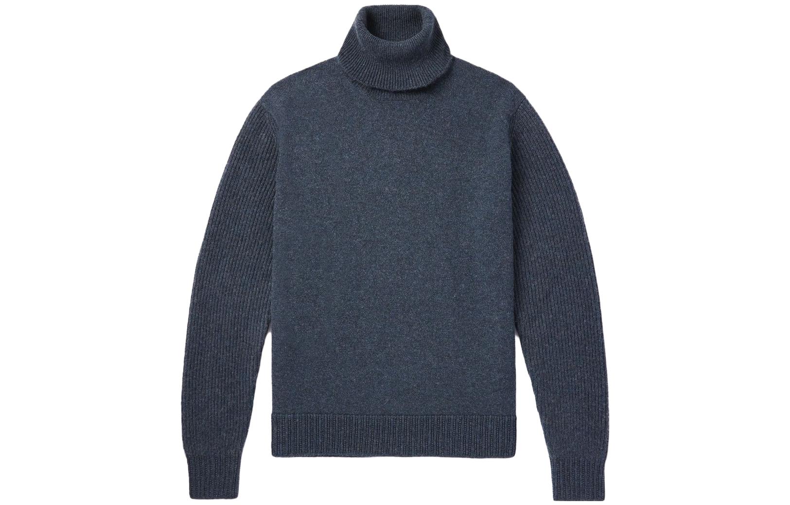 Loro Piana  Solid Blue Turtleneck Long Sleeve Knit Sweater. FAN4445J603