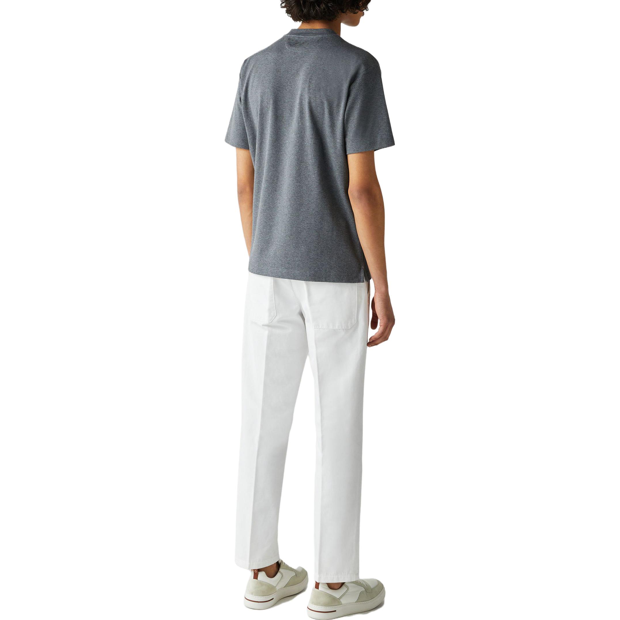 Details for Loro Piana Kaos Crew Neck Lengan Pendek Abu-abu Tua FAM8924M006