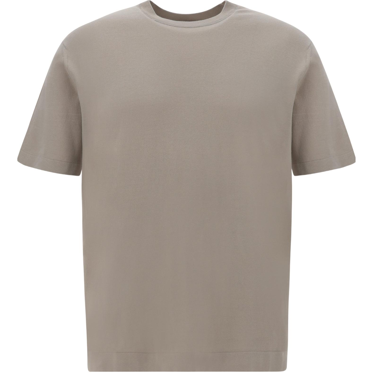 Loro Piana  Solid Crewneck Slim Fit T-Shirt Taupe Gray FAM1952-D0JC