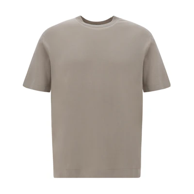Loro Piana Solid Crewneck Slim Fit T-Shirt Taupe Gray FAM1952-D0JC