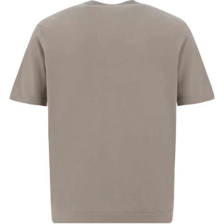 Lookbook Camiseta Ajustada de Cuello Redondo Loro Piana Color Gris Topo FAM1952-D0JC