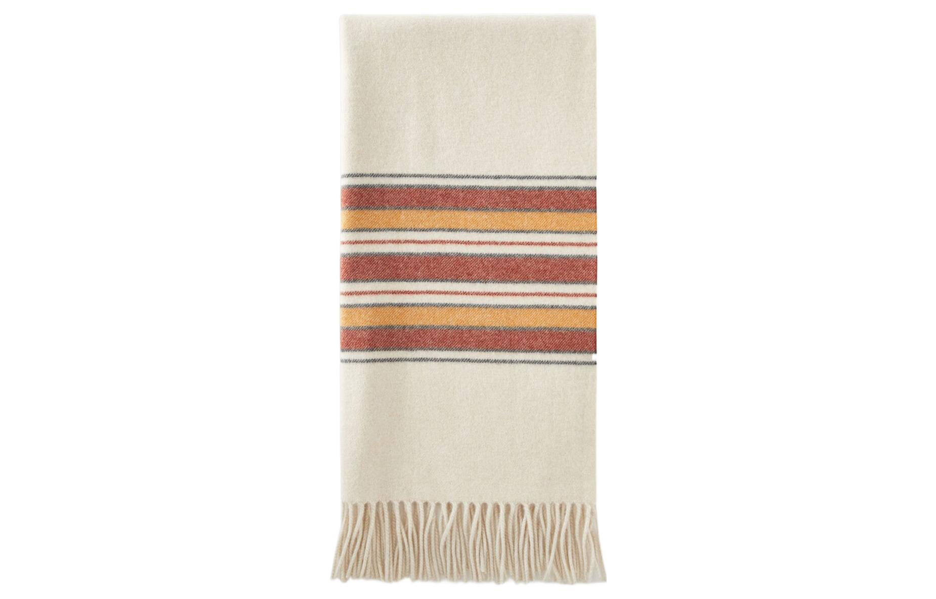 Loro Piana  Striped Cashmere Scarf Beige Warm Fashion Accessory FAM1310F0EP