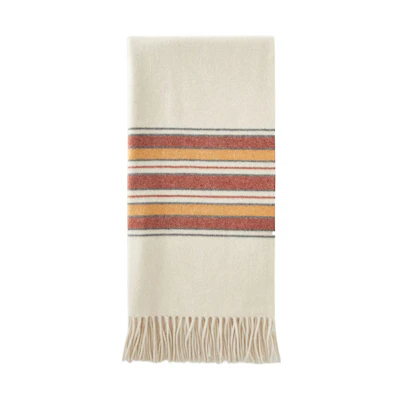 Loro Piana Striped Cashmere Scarf Beige Warm Fashion Accessory FAM1310F0EP