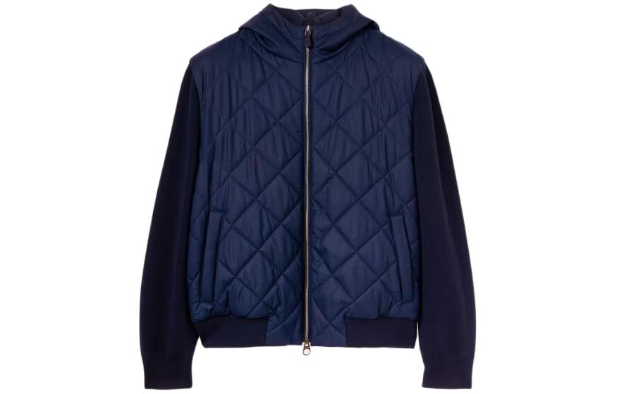 Loro Piana Ampay Hooded Bomber Navy Blue Fitted Zip-Up Jacket FAN6745-W000