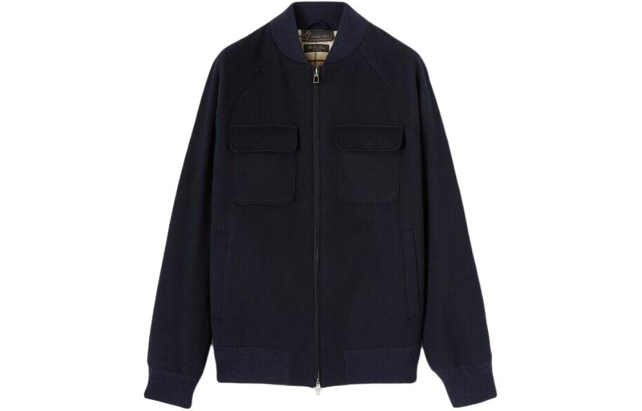 Loro Piana Ardmore Bomber Jacket Navy Blue Slim Fit Zip-Up Outerwear FAL8312-W000