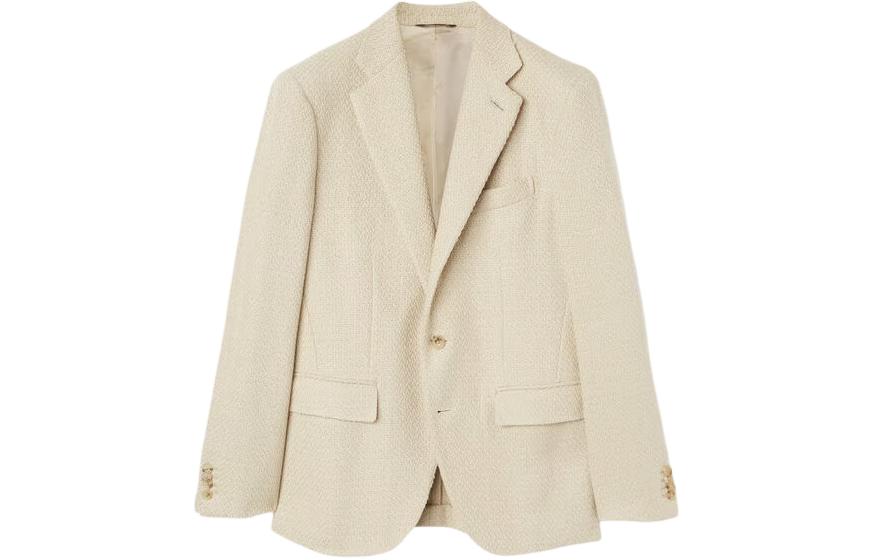 Loro Piana Beige Single-Breasted Tailored Long Sleeve Jacket FAO0569-D0D9