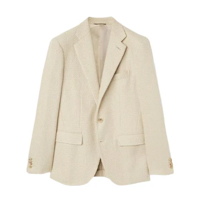 Loro Piana Beige Single-Breasted Tailored Long Sleeve Jacket FAO0569-D0D9