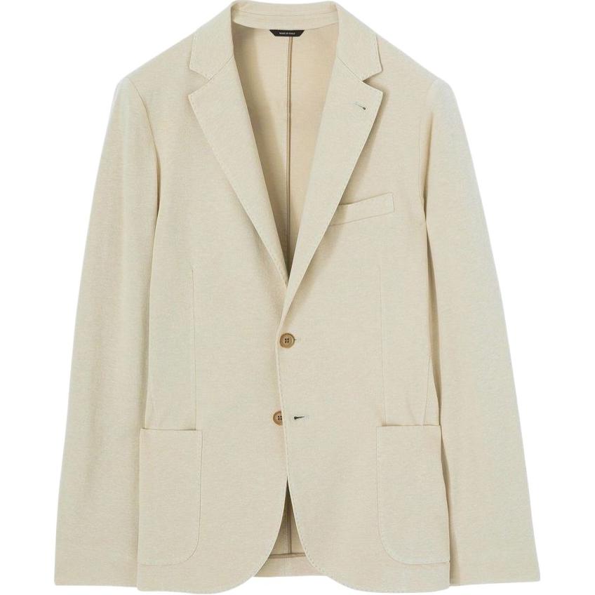 Loro Piana Beige Solid Color Long Sleeve Button-Up Jacket for Men FAI1664-D08M