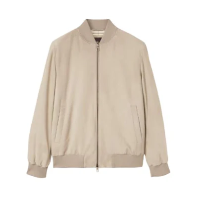 Loro Piana Beige Zip-Up Slim Fit Long Sleeve Jacket FAM459-1D293