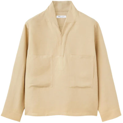 Loro Piana Biwa Overshirt Beige Loose-Fit V-Neck Jacket FAN6945-D06V Buy Loro Piana Biwa Overshirt Beige Loose-Fit V-Neck Jacket FAN6945-D06V