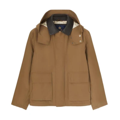 Loro Piana Brown Solid Hooded Zip-Up Slim Fit Jacket FAM7686-H08E