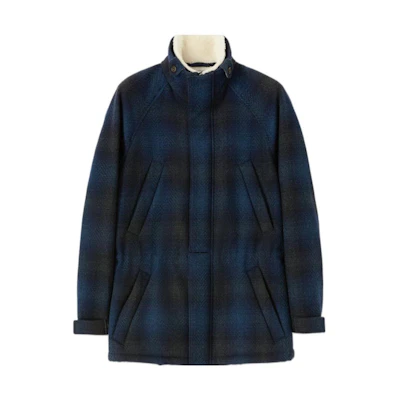 Loro Piana Checkered Cashmere Pocket Jacket - Dark Blue FAM6850