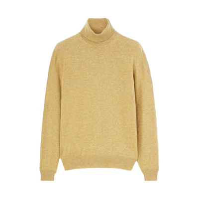 Loro Piana Classic Turtleneck Yellow Sweater Long Sleeve Pullover FAB7516-20B0