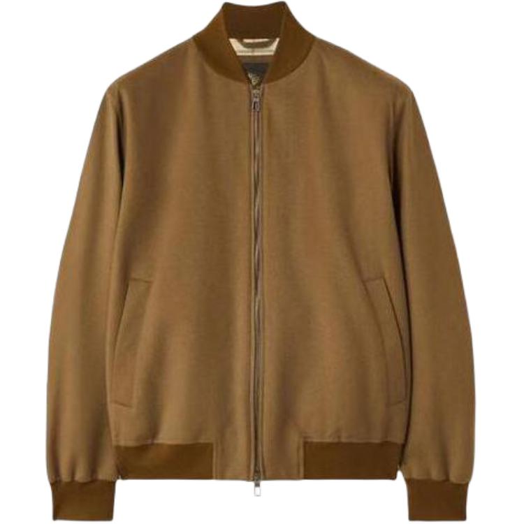 Loro Piana Color-Block Bomber Zip-Up Jacket Brown Long Sleeve Casual FAM5076-E09K