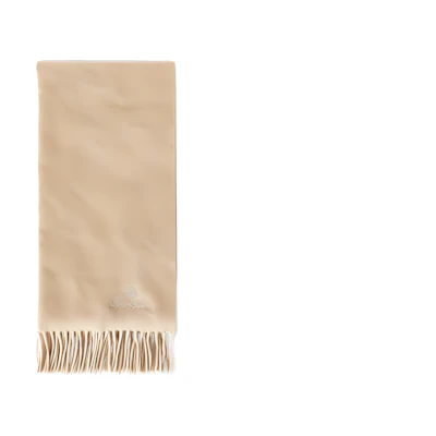 Loro Piana Embroidered Lettering Cashmere Scarf Unisex Couple Style Camel Color FAO3766D754
