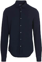 Loro Piana FW22 Blue Solid Single-Breasted Long-Sleeve Shirt FAM1835W594 Loro Piana FW22 Blue Solid Single-Breasted Long-Sleeve Shirt FAM1835W594