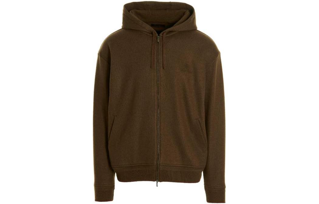 Loro Piana FW22 Brown Solid Zip-Up Hoodie FAM3980B2IP
