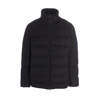 Loro Piana FW22 Quilted Full-Zip Jacket Black FAM5100W000