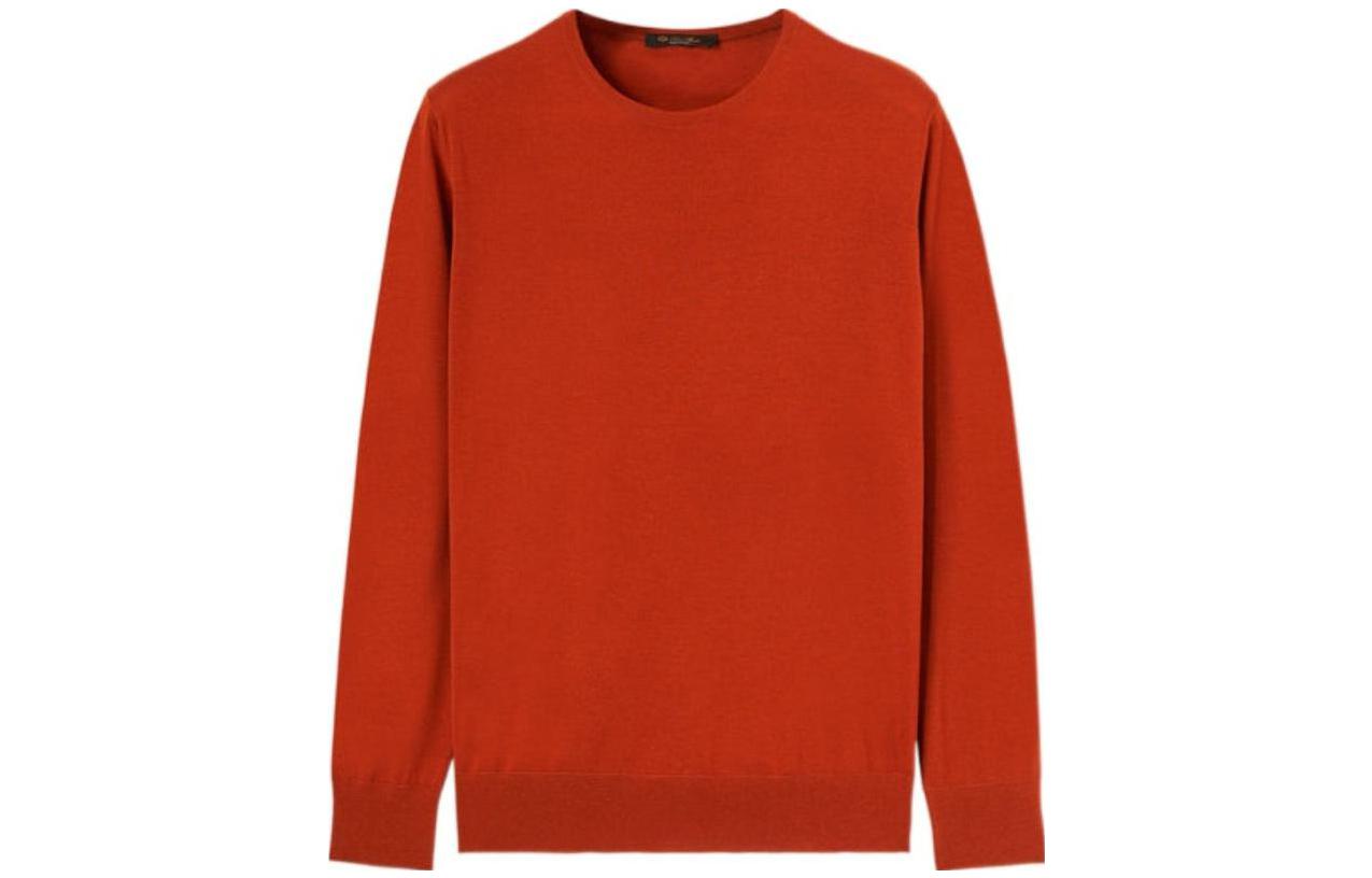 Loro Piana FW23  Red Solid Crewneck Pullover Sweater Long Sleeve FAI1916L515