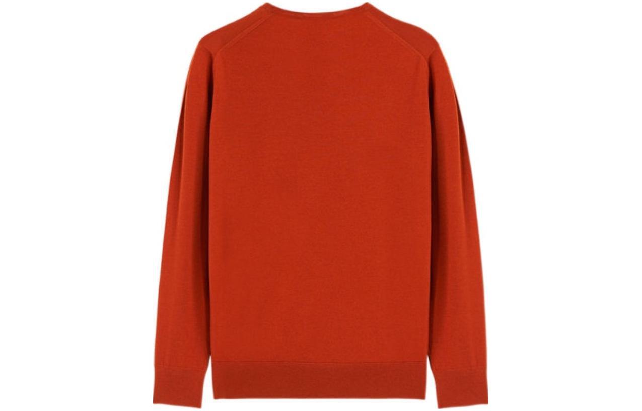 Lookbook Loro Piana FW23 Sweater Merah Solid Crewneck Lengan Panjang. FAI1916L515