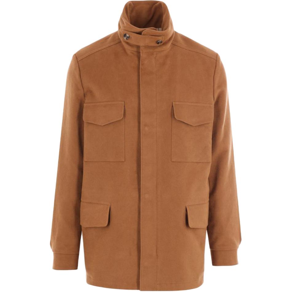 Loro Piana FW23 Brown Monochrome Mockneck Button Long-Sleeve Jacket FAN4456HOHL