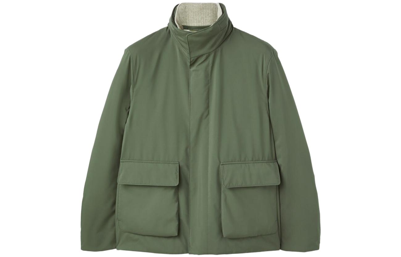 Loro Piana FW23 Green Solid Color Zip-Up Jacket FAN393550S9