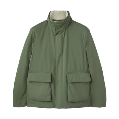 Loro Piana FW23 Green Solid Color Zip-Up Jacket FAN393550S9