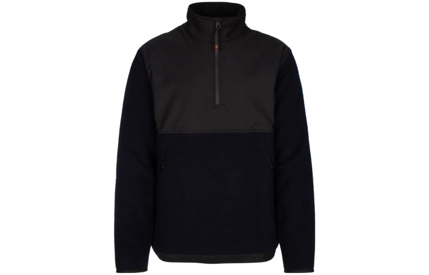 Loro Piana FW23 Half-Zip Solid Sweatshirt Black FAN5710B93U