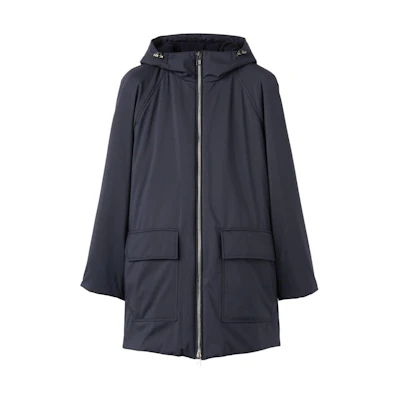 Loro Piana FW23 Solid Color Hooded Raglan Sleeve Jacket - Sea Wave Blue FAN1912-WH52