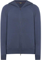 Loro Piana FW23 Solid Color Loose Fit Hoodie Jacket - Blue FAM1820-W307 Loro Piana FW23 Solid Color Loose Fit Hoodie Jacket - Blue FAM1820-W307