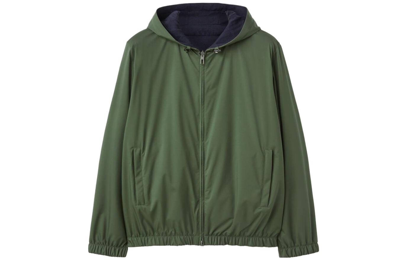 Loro Piana FW23 Solid Color Reversible Zip Hoodie Jacket FAL4469-50S9