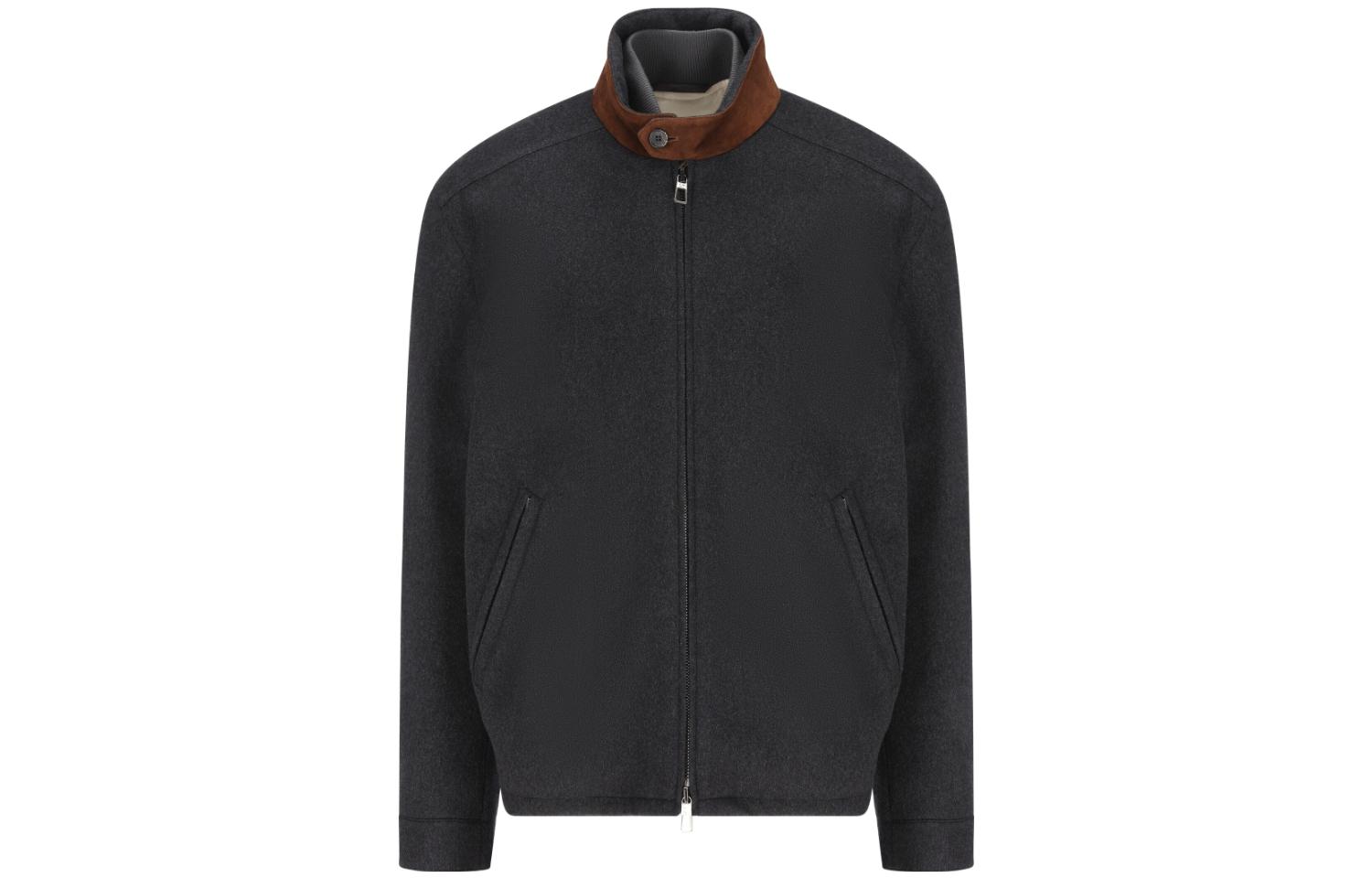 Loro Piana FW23 Solid Color Zip-Up Jacket Black - Long Sleeve Outerwear FAN4040M047