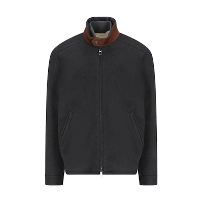 Loro Piana FW23 Solid Color Zip-Up Jacket Black - Long Sleeve Outerwear FAN4040M047