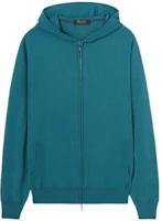 Loro Piana FW23 Solid Ribbed Zip Hoodie Blue FAG19505A56 Loro Piana FW23 Solid Ribbed Zip Hoodie Blue FAG19505A56