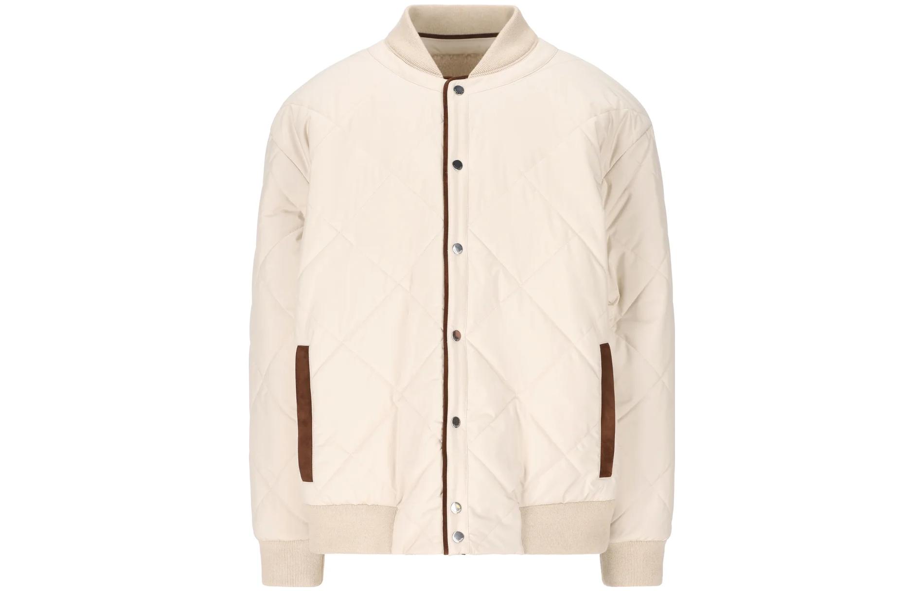Loro Piana FW23 White Casual Solid Baseball Collar Jacket FAN2977-A0BO