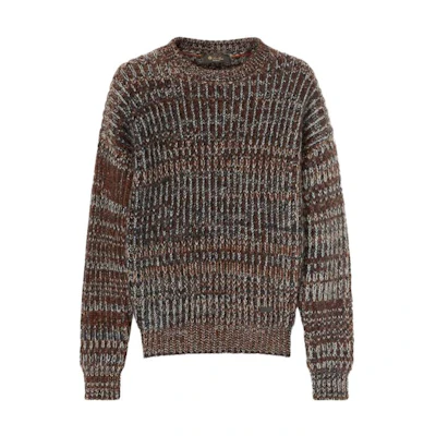Loro Piana Glyde Casual Brown Crew Neck Long Sleeve Sweater. FAN3886-F5HD