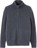 Loro Piana Gray Zippered Stand Collar Bomber Jacket FAM3908-M047 Loro Piana Gray Zippered Stand Collar Bomber Jacket FAM3908-M047