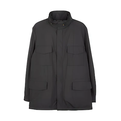 Loro Piana Grey Zip-Up Jacket with Stand Collar FAI1437M644