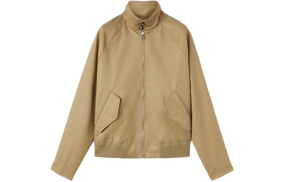 Loro Piana Hino Bomber Khaki Zip-Up Collar Jacket Long Sleeve FAN6701-B3WH